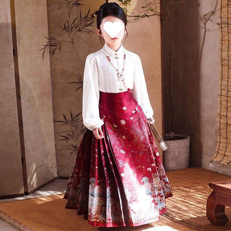 긴팔 5종세트 [셔츠+목걸이+말얼굴스커트+선물]