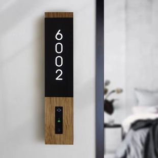 B&B Solid Wood Digital Door Sign Hotel Door Display Hotel Smart Luminous Digital Door Sign Led Room Number Tea House Number