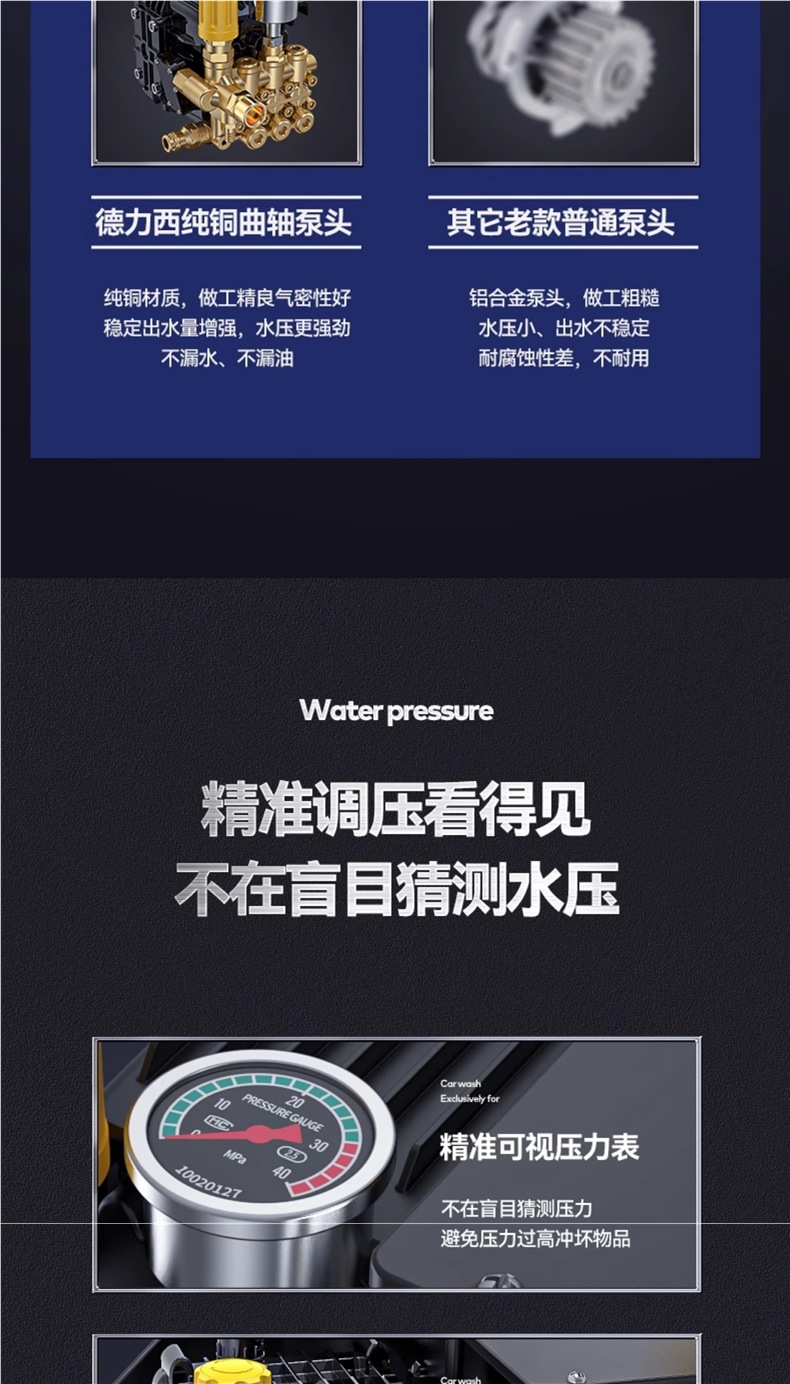 Delixi Car Washing Machine 220V Commercial Car Wash Shop Farm High-Power Ultra-High Pressure Cleaning Machine Water Gun Grab Water Pump