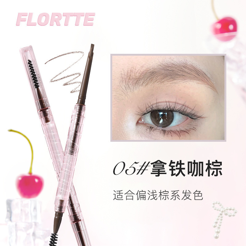 FLORTTE/フラワー ロリア 双頭極細アイブロウペンシル ムード研究所アイブロウペンシル パウダー 立体スモールマチェーテ アイブロウチョーク|undefined