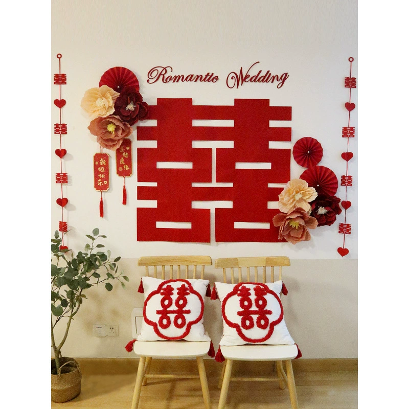 Большая свадьба свадебная женщина новый дом спальня задняя стена свадебные принадлежности