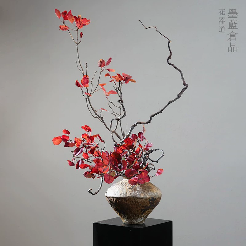 Цзиндэчжэнь керамическая ваза Цветочная композиция банка Японский ретро Проблемные украшения тихий стиль дзен украшения ручной работы