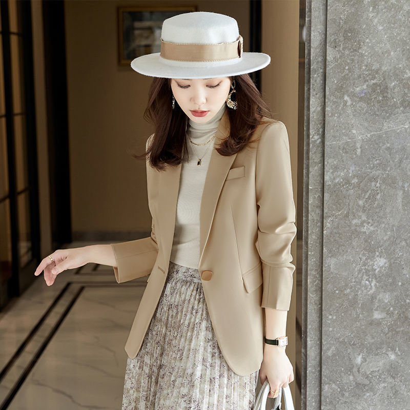 Casual Black Suit Jacket Women's Spring and Autumn New Fashion Stylish Slim Fit Dagging High-end Little Suit Top Casual Black Suit Jacket Women's Spring and Autumn New Fashion Stylish Slim Fit Dagging High-end Little Suit Top