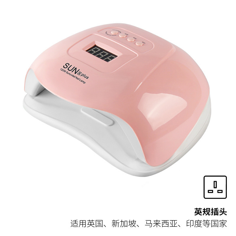Sunxplus lámpara de uñas 120W de alta potencia de secado rápido máquina de fototerapia de uñas lámpara de fototerapia inteligente de cuatro bloques transfronteriza al por mayor