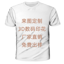 欧美跨境T恤外贸专供男士个性图案T恤3D数码印花圆领短袖厂家批发