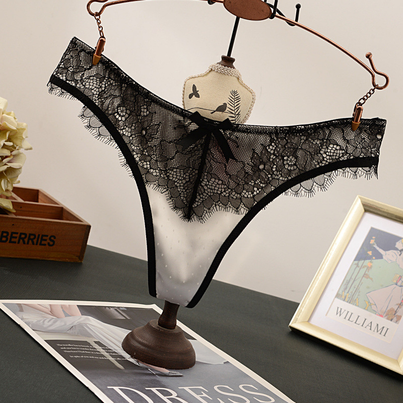 [2222] Europa y América sexy hueco encaje ropa interior de niñas piel de algodón entrepierna abierta trozos entrepierna de algodón
