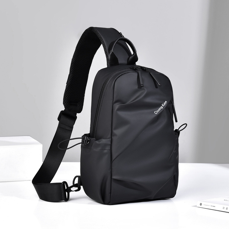 新商品の胸バッグ男性カジュアルショルダーバッグ大容量防水シングルショルダーバッグオックスフォード布青年リュックサック男性ファッション|undefined