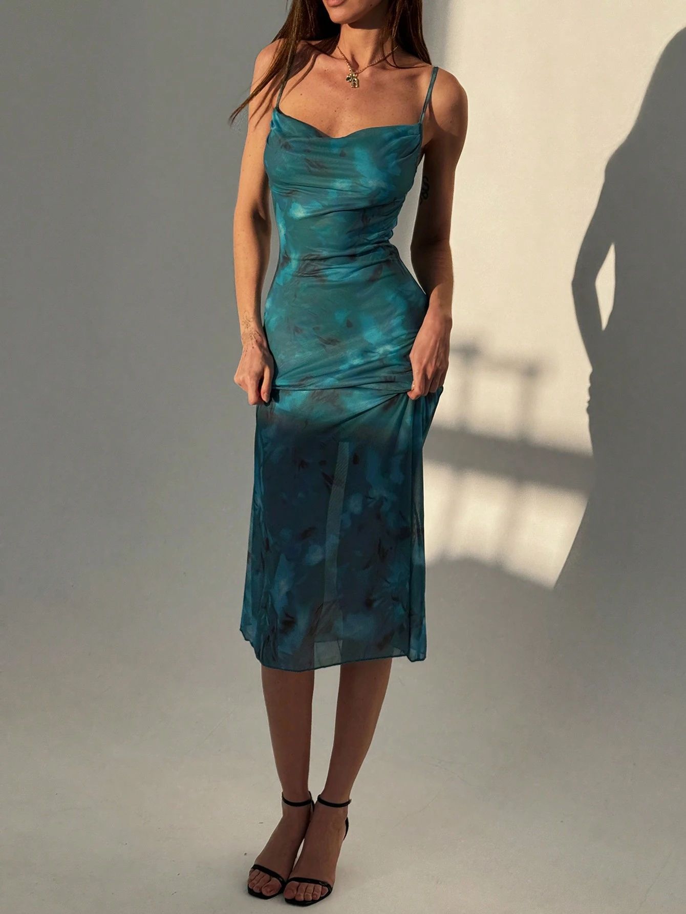 Spandex, Polyester Fabric Type Mid Waist Waist Line Wholesale Women's Elegant Backless Printing Casual Beach Strap Sleeveless Strap Dress
