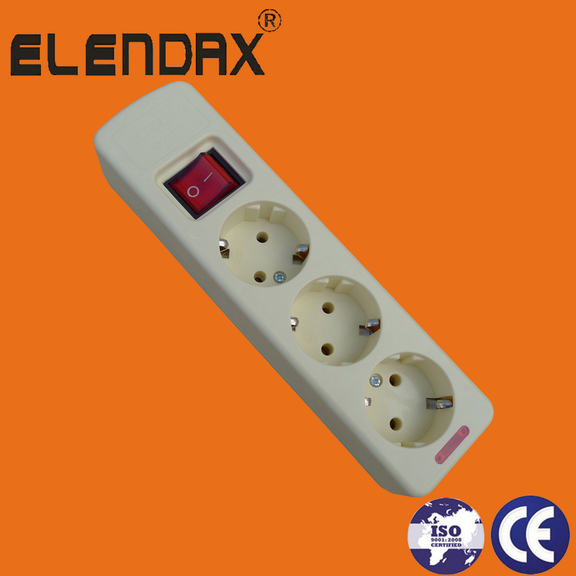 供应三位　带接地　带开关　欧式　移动插板（E5003ES）