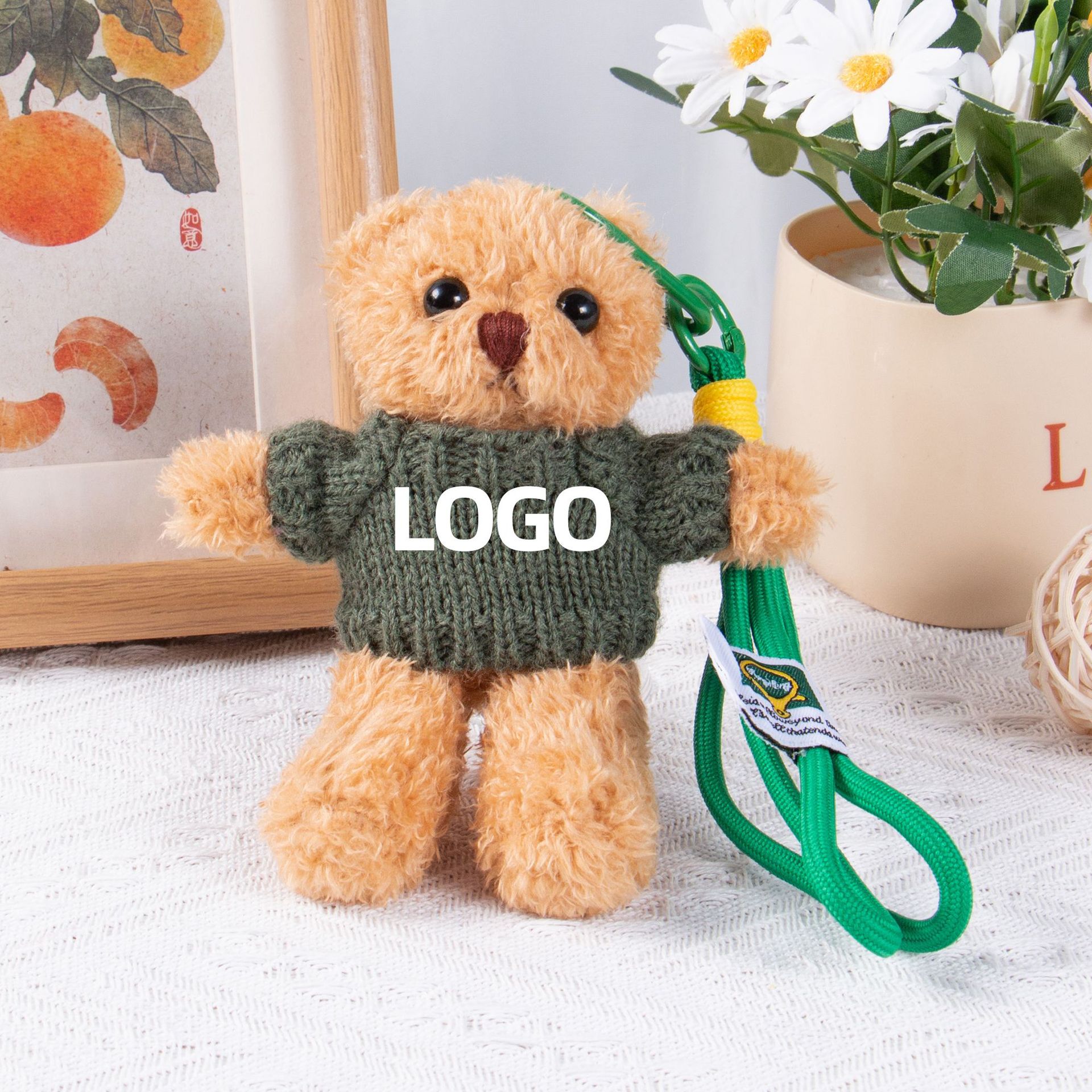 Teddy Bear Keychain Colgante Bolsa accesorios de ropa impresa LOGO vestido Teddy Teddy Doll juguetes de peluche