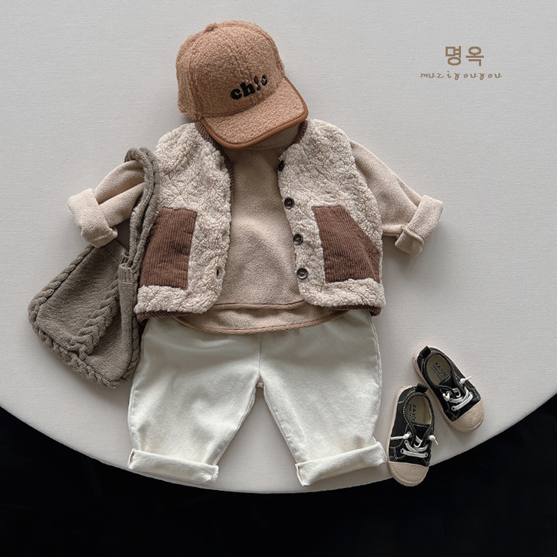 Pantalones casuales para niños y niñas, pantalones largos cálidos y versátiles para niños pequeños, ropa infantil de primavera y otoño, pantalones de forro polar para niñas.