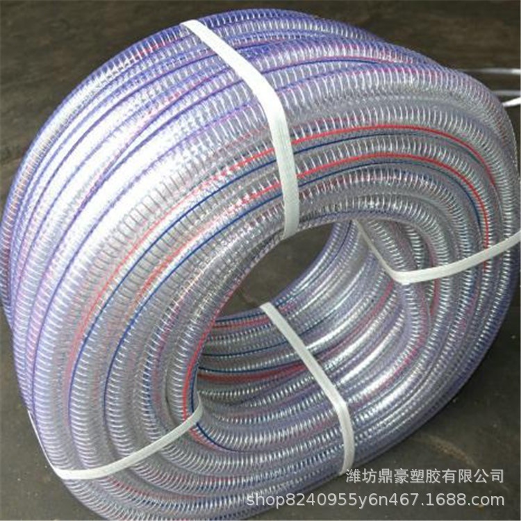 潍坊厂家防冻塑料PVC钢丝管钢丝耐高温抽透明油管抽水软管
