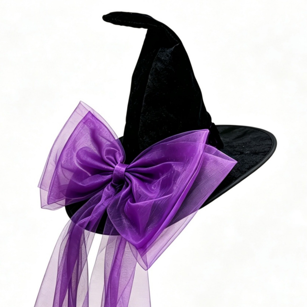 Halloween cosplay costume oversized black tulle bow witch hat dark gothic female magic witch hat headwear