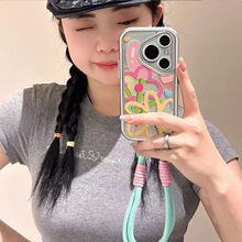 多巴胺花朵适用iPhone16promax苹果15手机壳14pro防摔13全包12软1