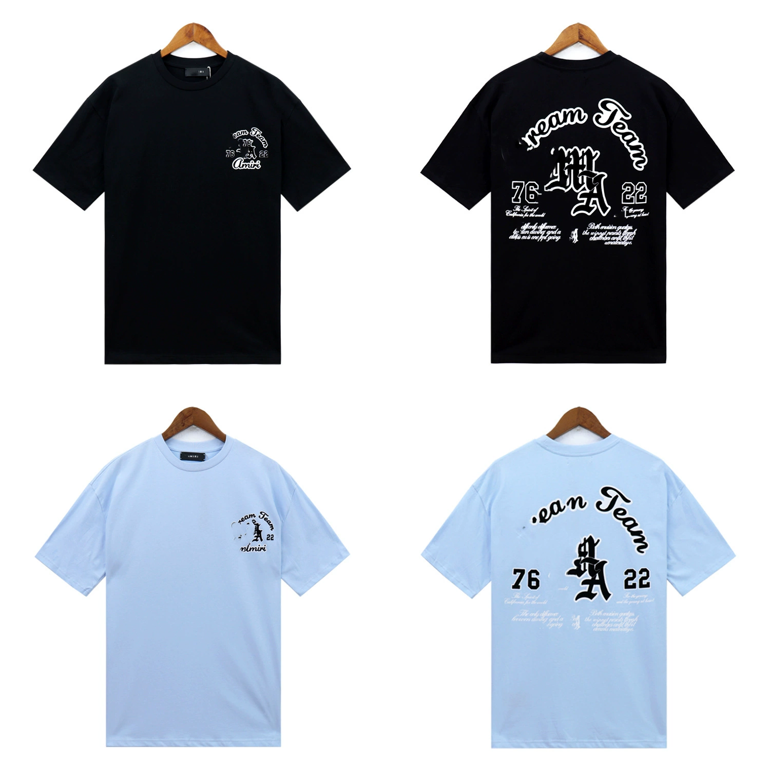 24 летние приливные новые футболки с короткими рукавами амири с принтом флокировки