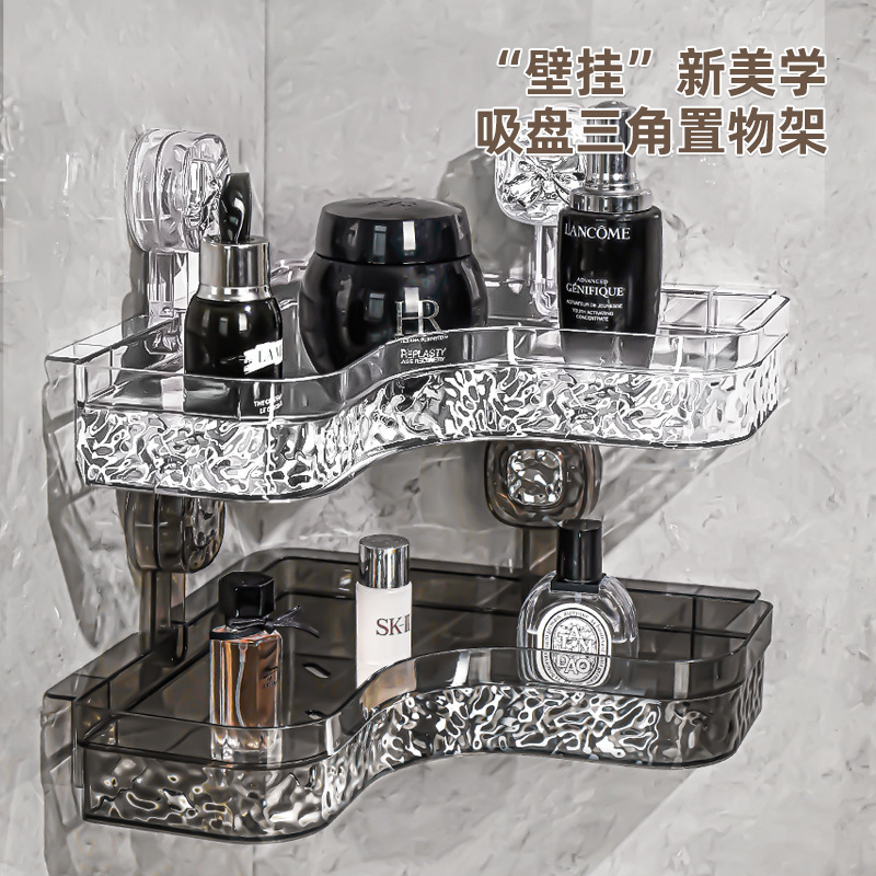 Suction cup corner rack toilet bathroom toilet washstand shower non-perforated wall triangle storage wholesale