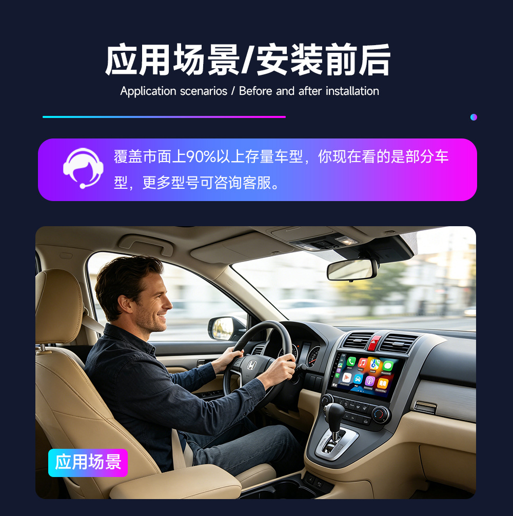 Suitable for Honda Accord 7Th Generation Car Central Control Large Screen Unit 06-11 Models Crv Civic Smart Car Navigation System