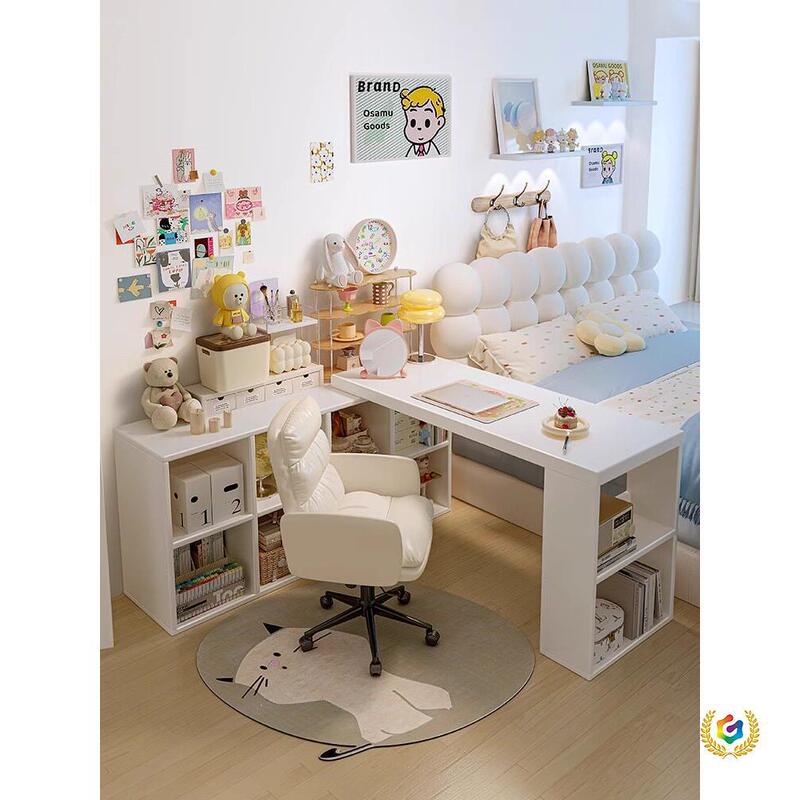 Semi-Enclosed Desk for Home Study, Bedroom Girls' Solid Wood Computer Desk, Corner Bedside Cabinet, L-Shaped Dressing Table Semi-Enclosed Desk for Home Study, Bedroom Girls' Solid Wood Computer Desk, Corner Bedside Cabinet, L-Shaped Dressing Table