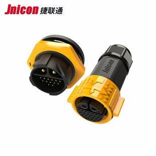 Shenzhen Jieunite Connector M23 2+13 Core Square Socket Current Communication Integrated Combination Plug