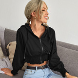 Брендовый весенний лонгслив, короткий кардиган с молнией, куртка, спортивная толстовка с капюшоном, европейский стиль, с рукавом