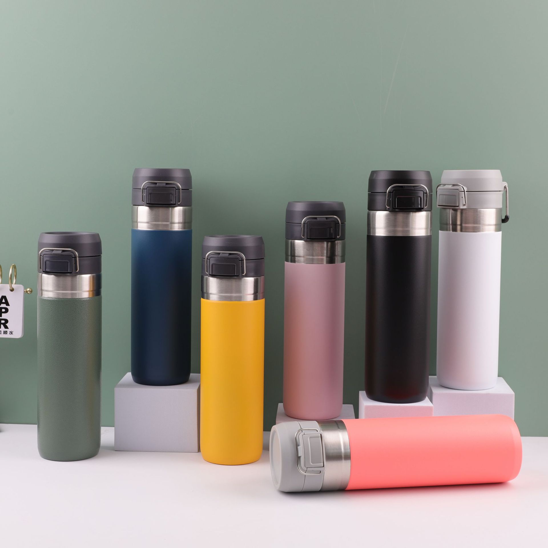 Nuevo termo de rebote de acero inoxidable 304 transfronterizo, botella de agua deportiva portátil, taza de agua doméstica simple al por mayor