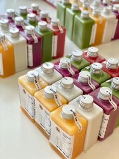 Food-Grade Disposable Light Fasting Fruit and Vegetable Juice Bottle Creative Flat Bottle Plastic Freshly Squeezed Juice Pet Transparent Milk Tea Cup