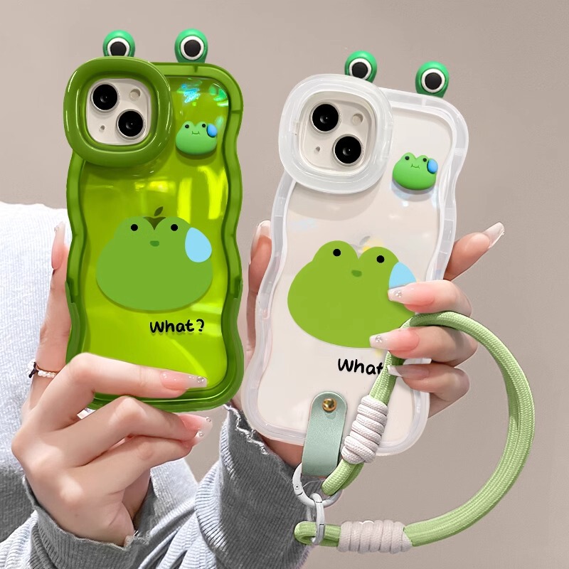 Sweat Frog Doll Lanyard for Apple 13promax Phone Case Huawei Mate 60 Transparent Double Stand Sweat Frog Doll Lanyard for Apple 13promax Phone Case Huawei Mate 60 Transparent Double Stand