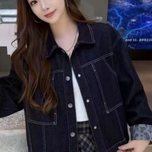 小个子设计感时尚爆款牛仔短外套女春装2025新款洋气宽松流行上衣