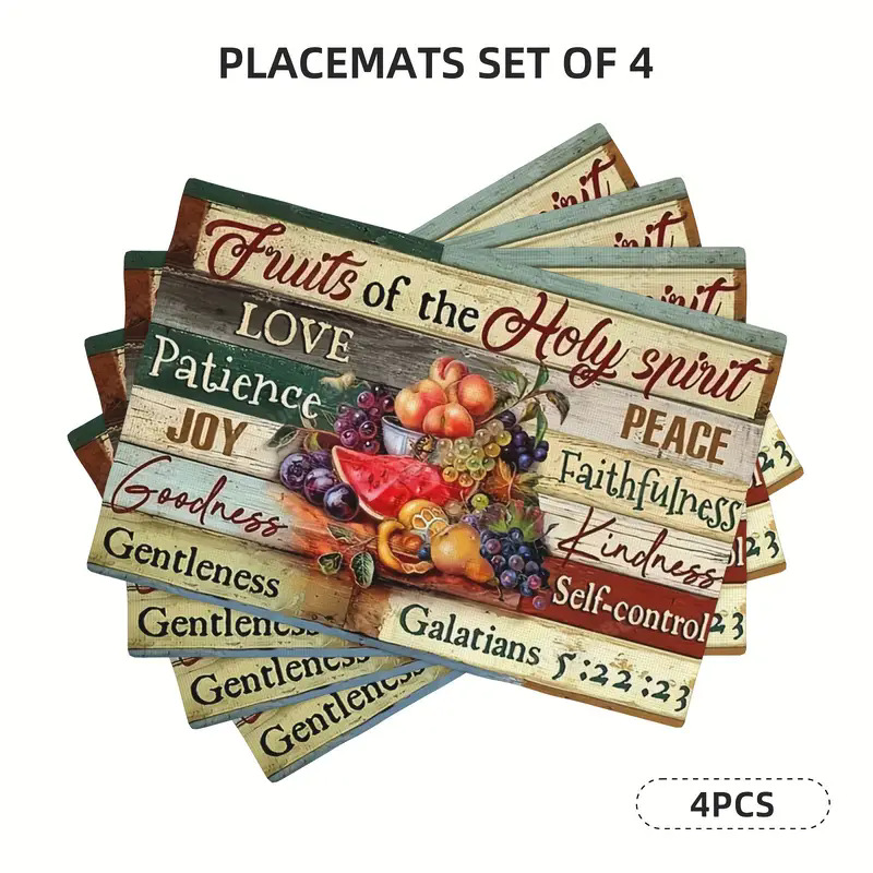 Manteles individuales navideños de lino estampado, decoración de mesa resistente al calor