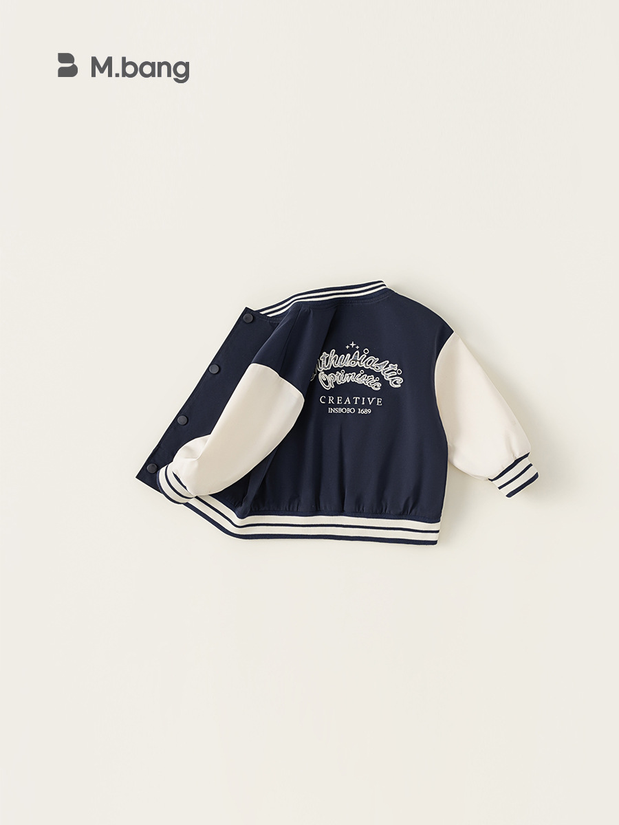 Yoobao ropa infantil estilo americano uniformes de béisbol de la escuela para niños 2025 primavera nueva chaqueta de color de los niños Cardigan chaqueta