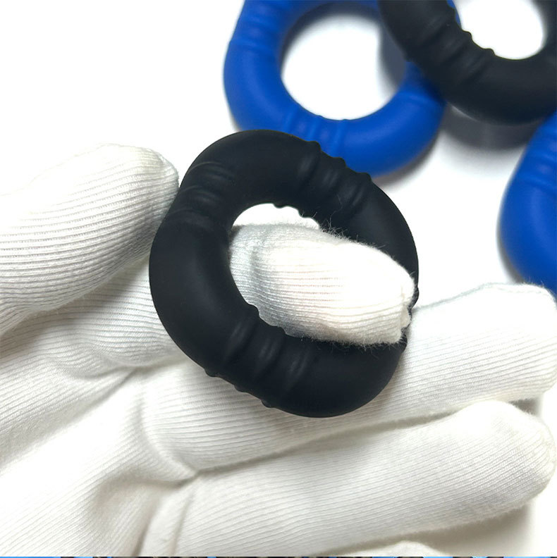 Liquid Silicone Penis Ring, Single Blue Locking Ring for Adults — detail image 7