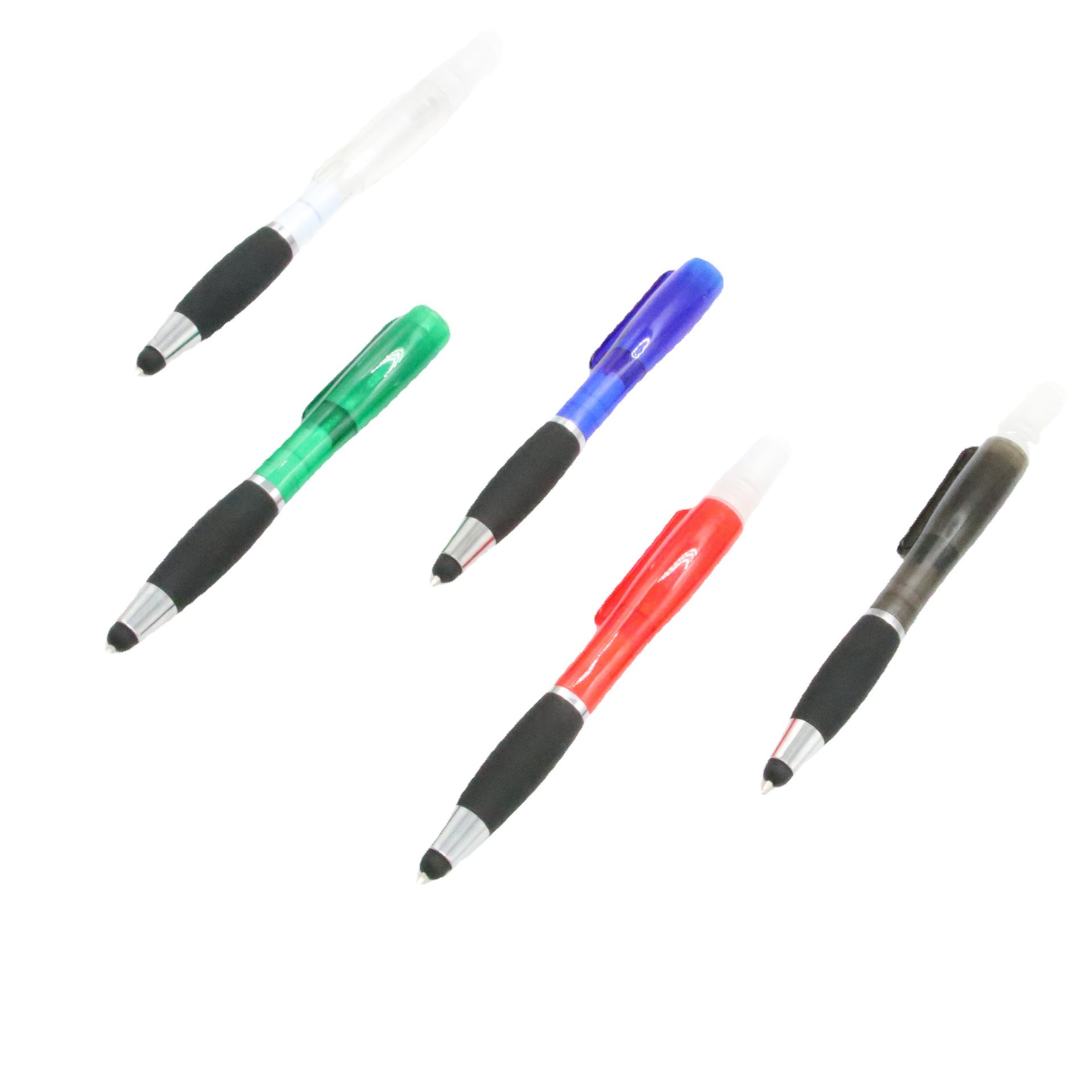 3ml aerosol táctil bolígrafo de plástico teléfono móvil de pantalla táctil dos-en-uno bolígrafo de publicidad de la pluma