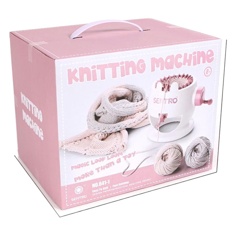 Conejo máquina de tejer a mano niños jugar casa juguete mano tejer lana máquina Morandi serie color máquina de tejer