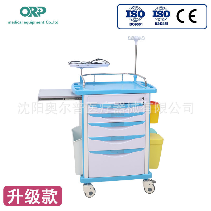 ABS医院麻醉车输液车医疗抢救车手推车器械台车工具车