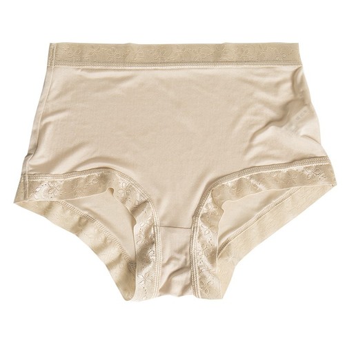 Knitted silk underwear for women, comfortable and breathable 100 mulberry silk large size seamless heavy mid-waist briefs