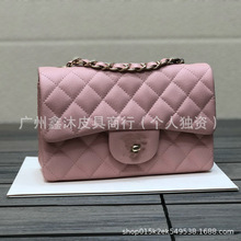 C奈尔CF经典全钢五金鱼子酱皮菱格链条包单肩斜挎包高品质供跨境