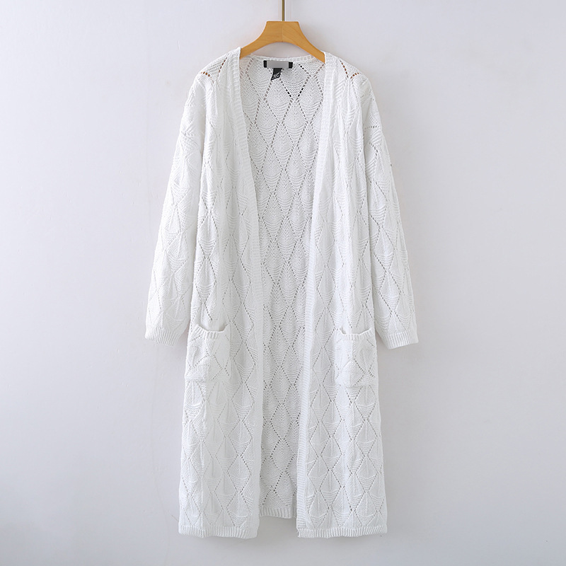 Siqi Women's Clothing 2511/03 American Style Single-Breasted Loose Oversized Long Knit Cardigan Sweater for Women