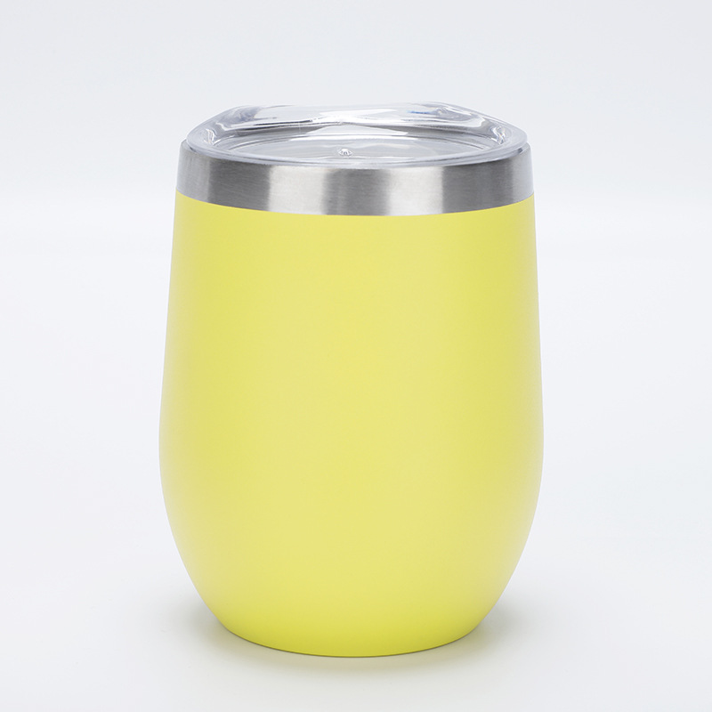 Copa de cáscara de huevo especial transfronteriza 304 copa de vino tinto de acero inoxidable de doble capa vacío Copa en forma de U taza de vacío taza de vientre grande al por mayor