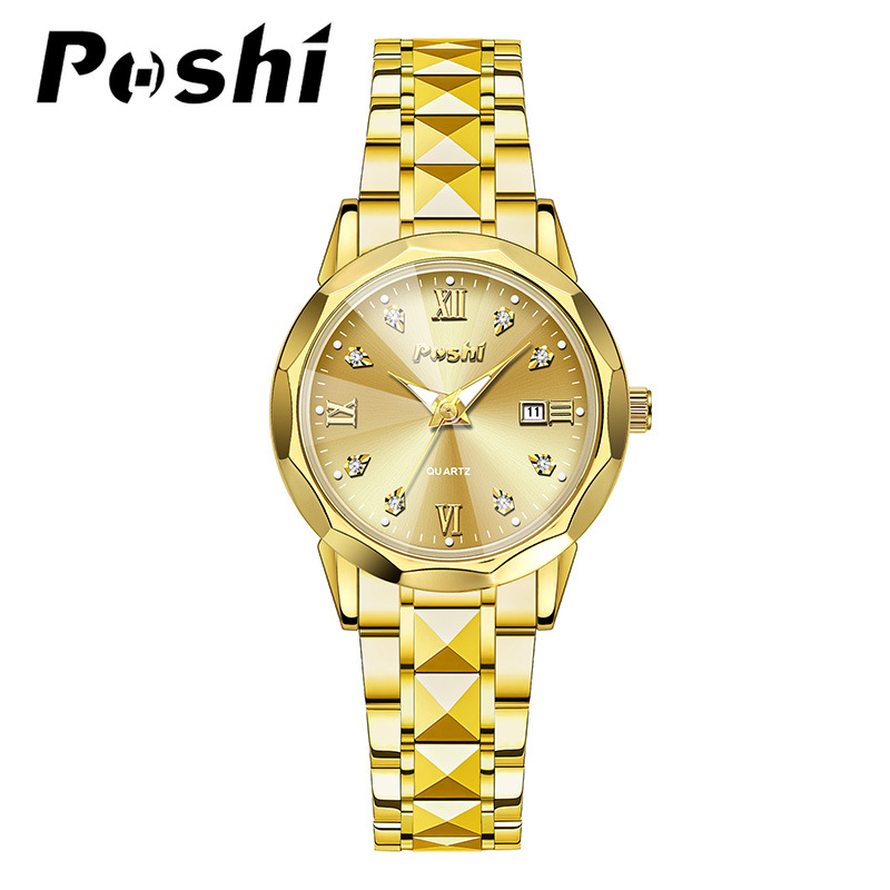 Reloj de mujer de lujo ligero de una pieza, reloj de cuarzo elegante y simple, fecha, fábrica de comercio exterior transfronterizo, cabello directo