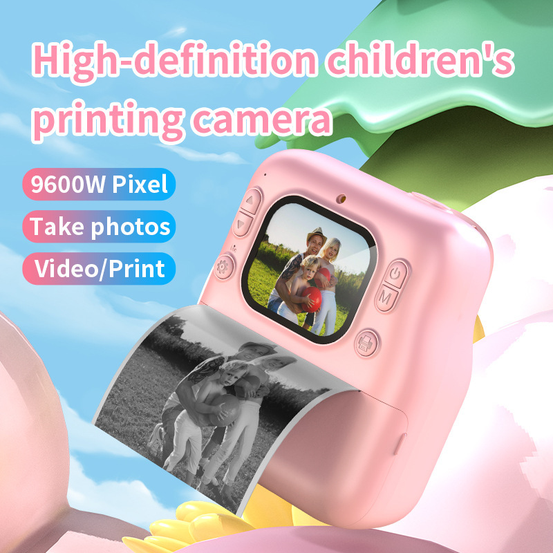 Cross-Border Y300 Children's Camera, High-Definition Printing, Photo-Taking, Instant Cartoon Camera, Birthday Gift, High-Definition Camera