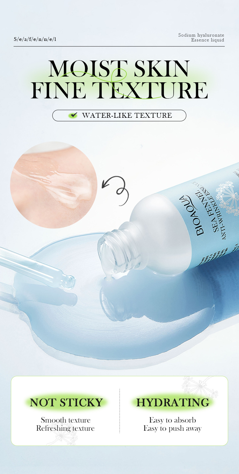 Anis BIOAOUA Meereshyaluronsäure-Antifalten-Essenz zur Straffung, Aufhellung und Befeuchtung_voghion.com