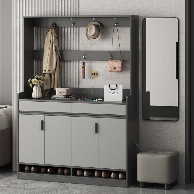 Shoe Cabinet, Home Entrance, Indoor Entrance Cabinet, Entry Storage Cabinet, Large-Capacity Storage Cabinet with Clothes Hanger, Integrated Shoe Rack