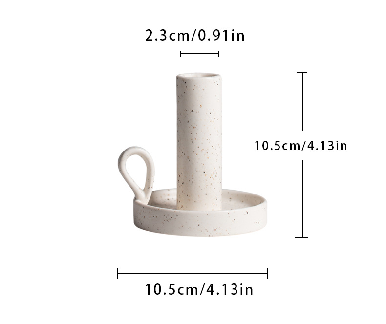 Retro Simple Style Solid Color Ceramics Candlestick display picture 2