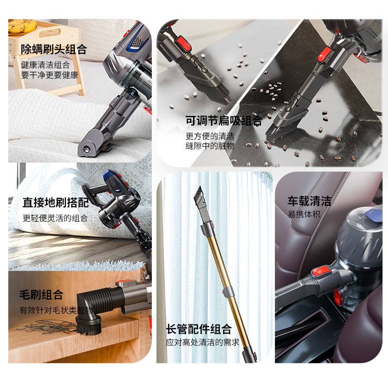 Aspiradora doméstica transfronteriza inalámbrica de mano de gran succión de alta potencia de limpieza profunda de alfombras de recolección de polvo y eliminación de ácaros máquina todo en uno