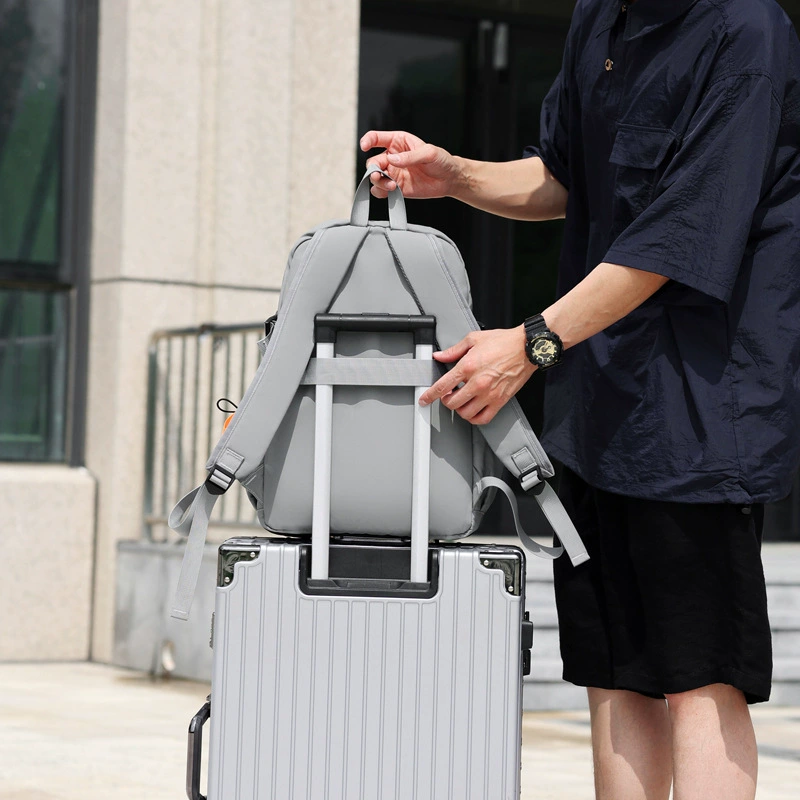 Waterproof school bag for beloved, capacious laptop, backpack for traveling, oxford cloth, business version