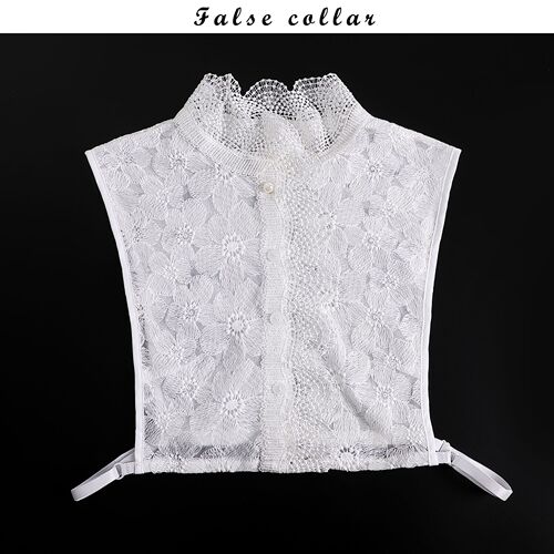 White lace versatile fake collar women's sweater autumn and winter fashion hollow shirt base decorative fake collar