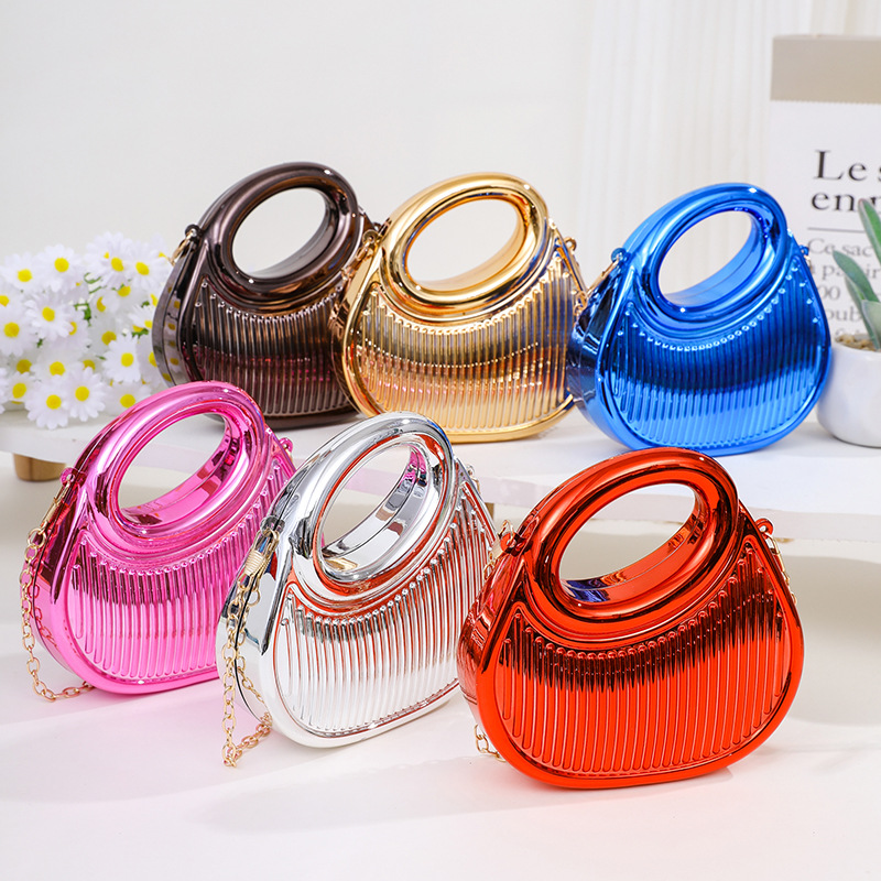 Unique acrylic bag 2025 new model European and American fashion diamond pattern dumpling bag women's chain crossbody evening bag trendy