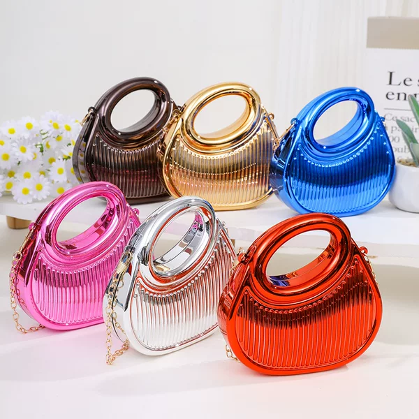 Unique acrylic bag 2025 new model European and American fashion diamond pattern dumpling bag women's chain crossbody evening bag trendy