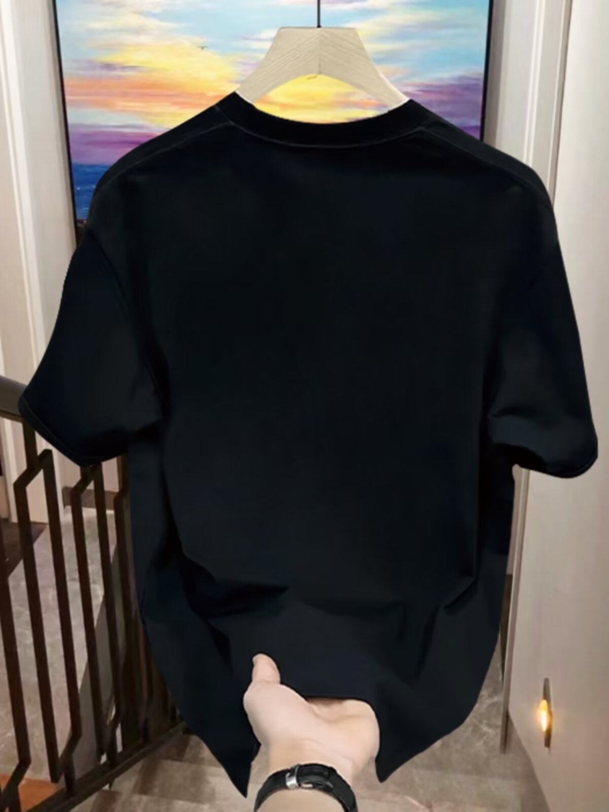 T-shirt corta in stile americano per giovani uomini e donne, top estivo a maniche lunghe, casual e alla moda, per Instagram_voghion.com