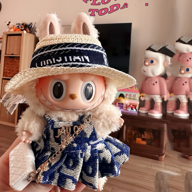 【仅娃衣】labubu娃衣玩偶拉布布衣服17CM小香风公仔套装着替帽子|undefined